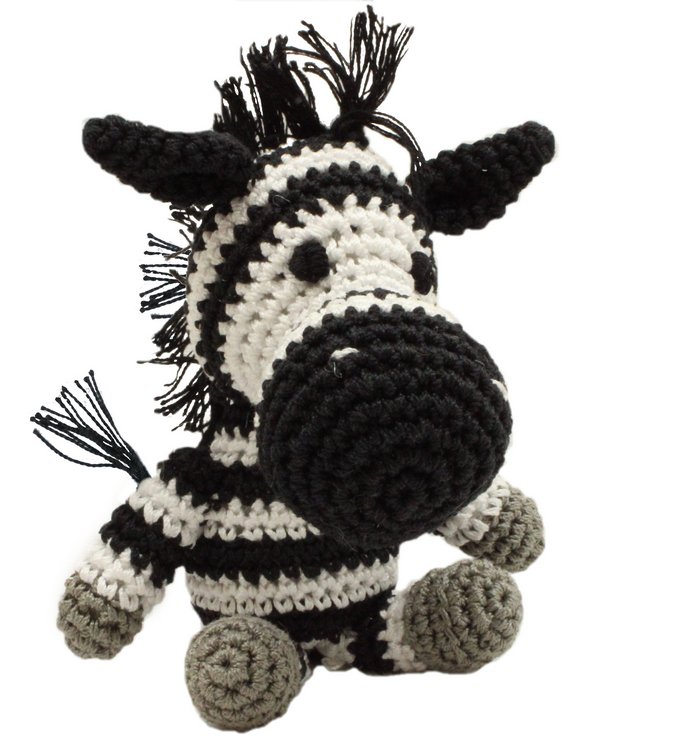 Knit Knacks Zsa Zsa the Zebra Organic Cotton Small Dog Toy